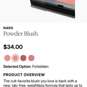 NWT NARS Powder Blush in Forbidden